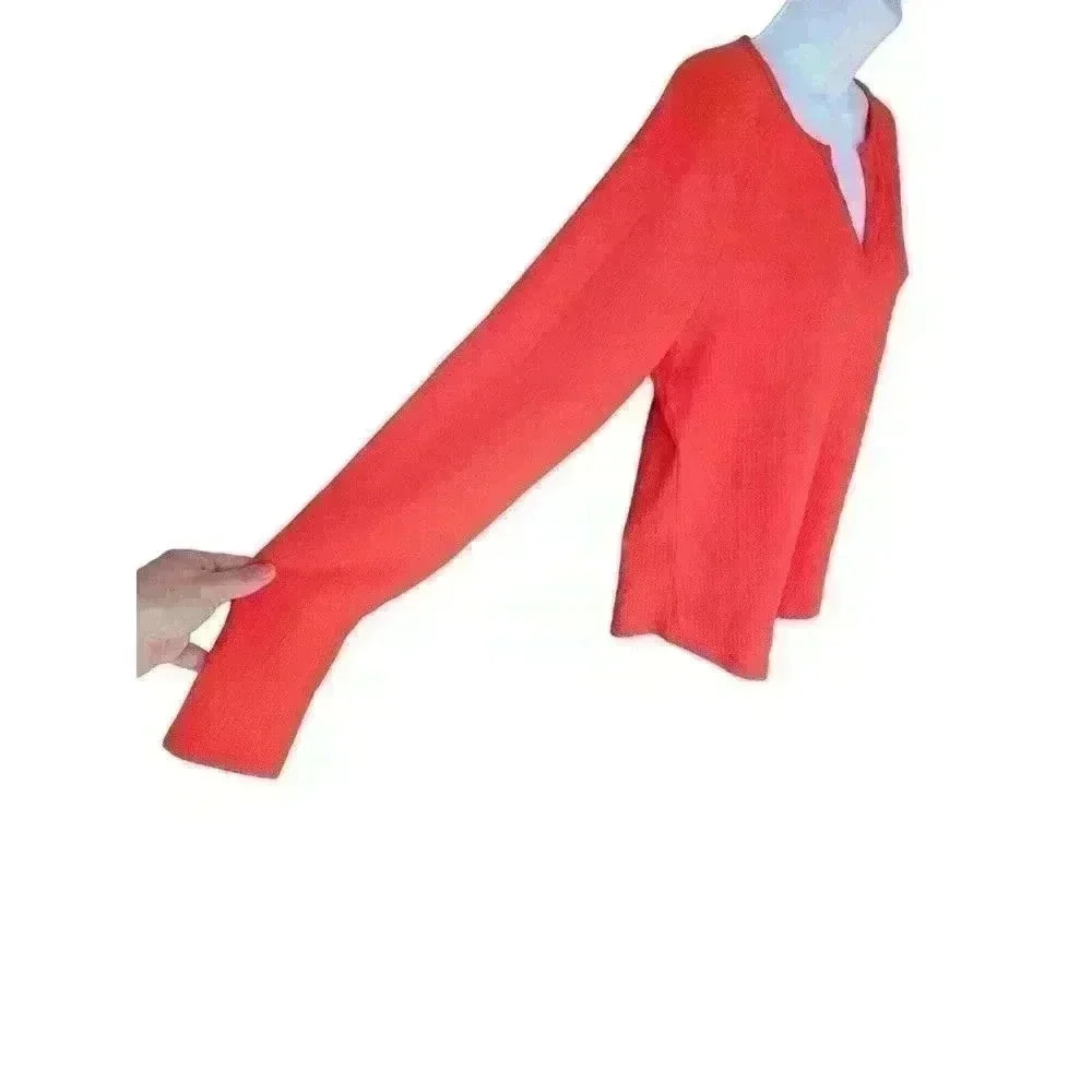 Jenni Intimates Red Ribbed Soft Pajama/Lounge Top/ Long Sleeve/ NWT / Size XL - Picture 4 of 7